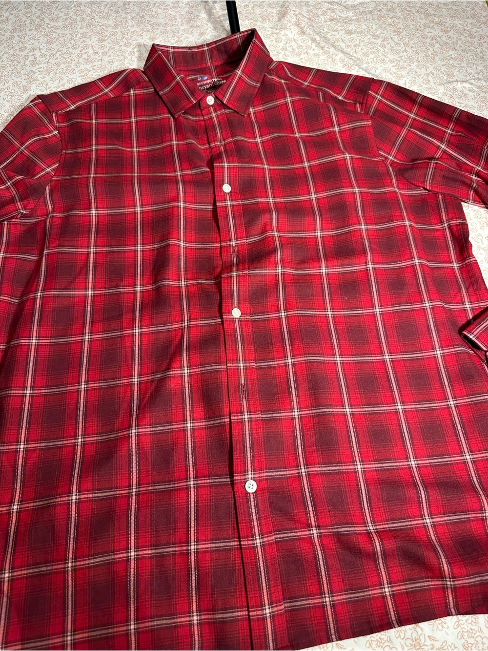 Vineyard Vines Red Plaid Brushed Twill On the Go Button-Down Shirt size XL